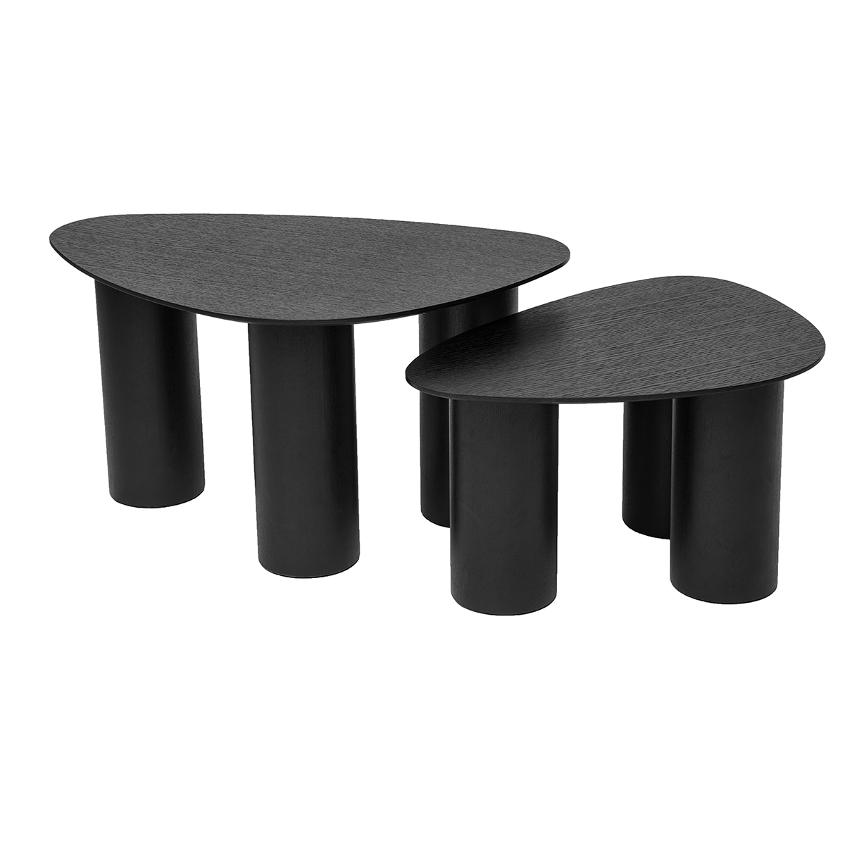 Tables basses gigognes design en bois (lot de 2) FOLEEN, MILIBOO