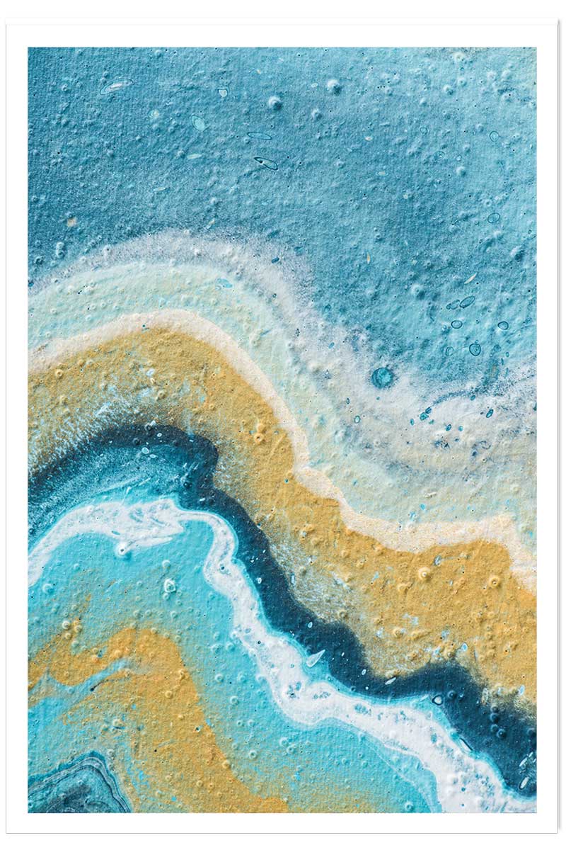 Affiche abstraite rivage naturel et lagon, HEXOA