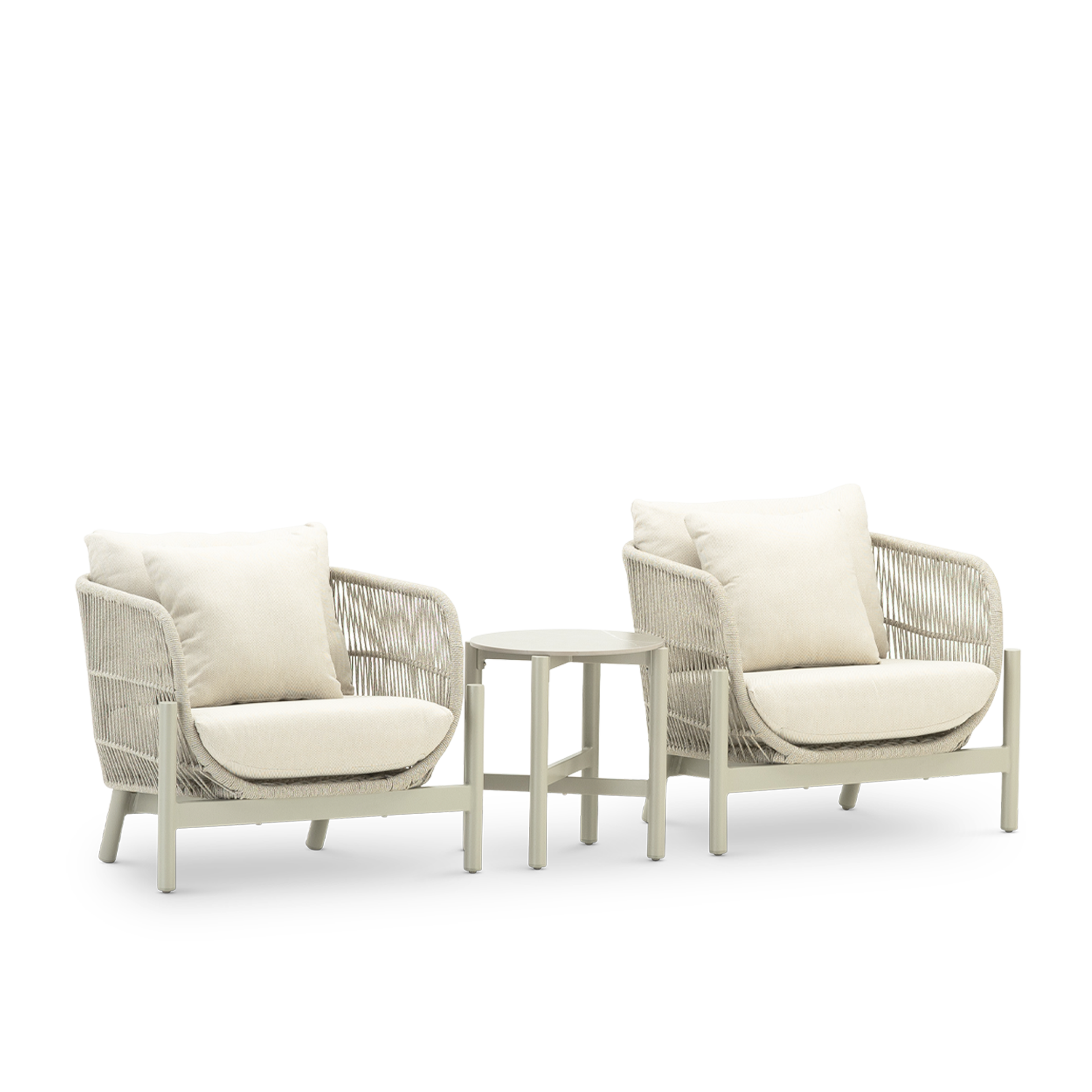 Salon de jardin 2 fauteuils et table, MILOS, DEFORA HOME