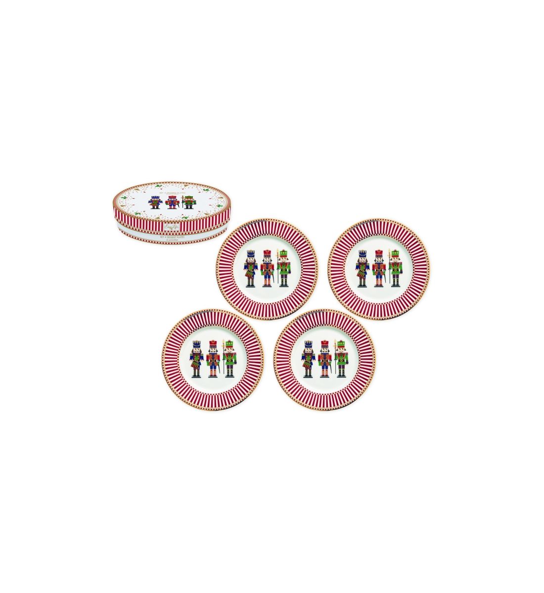 Lot de 4 assiettes à dessert en coffret, EASY LIFE