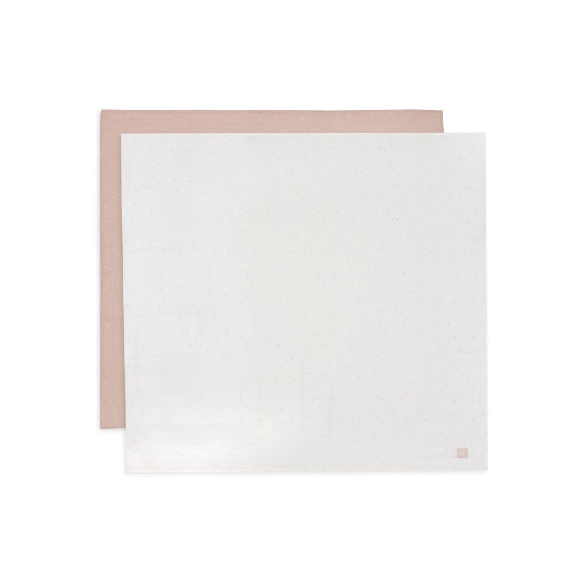 Lot de 2 langes gaze de coton 115 x 115 cm Twinkling Wild Rose, JOLLEIN