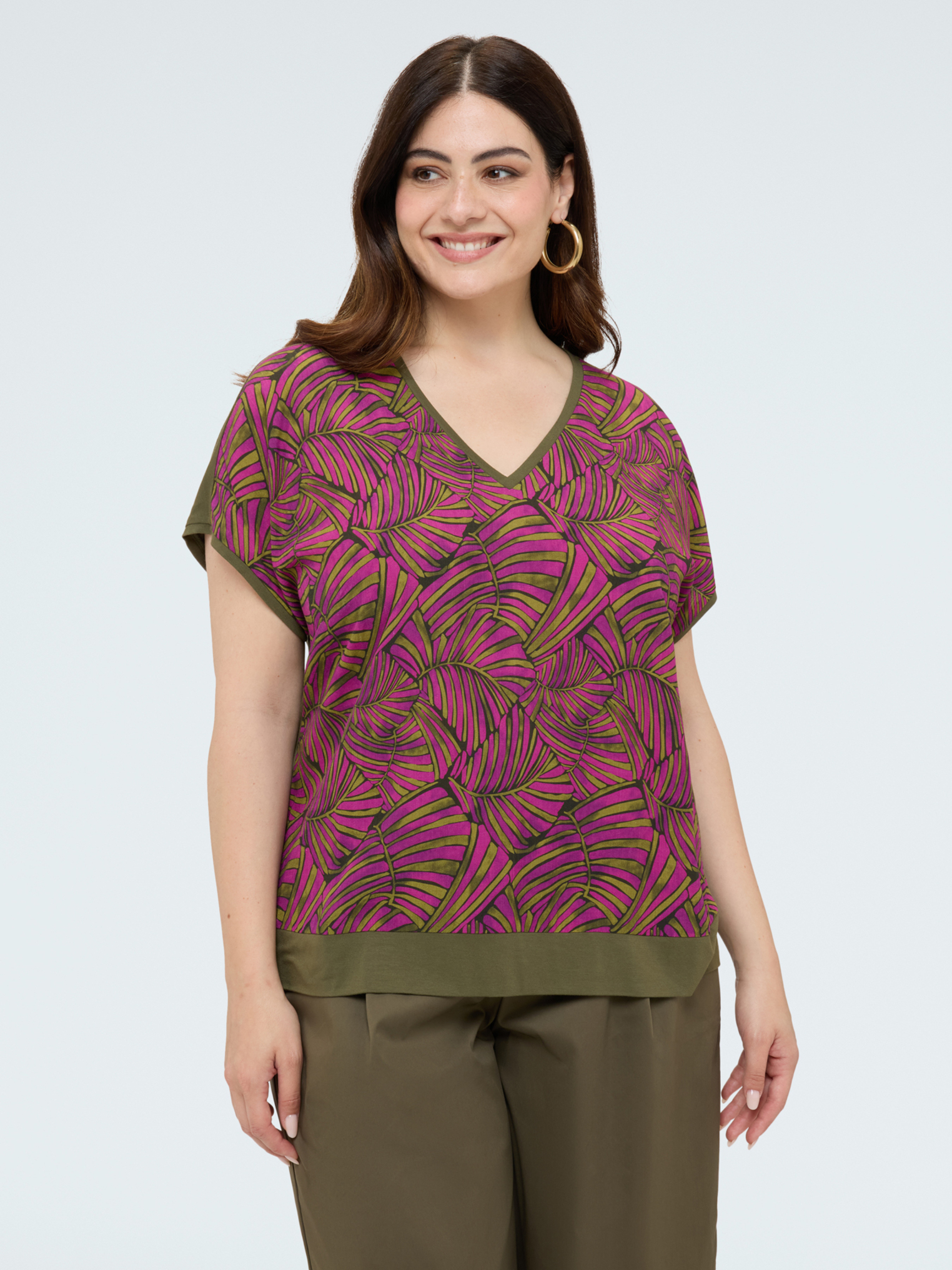 T-shirt avec imprimé et manches kimono, FIORELLA RUBINO