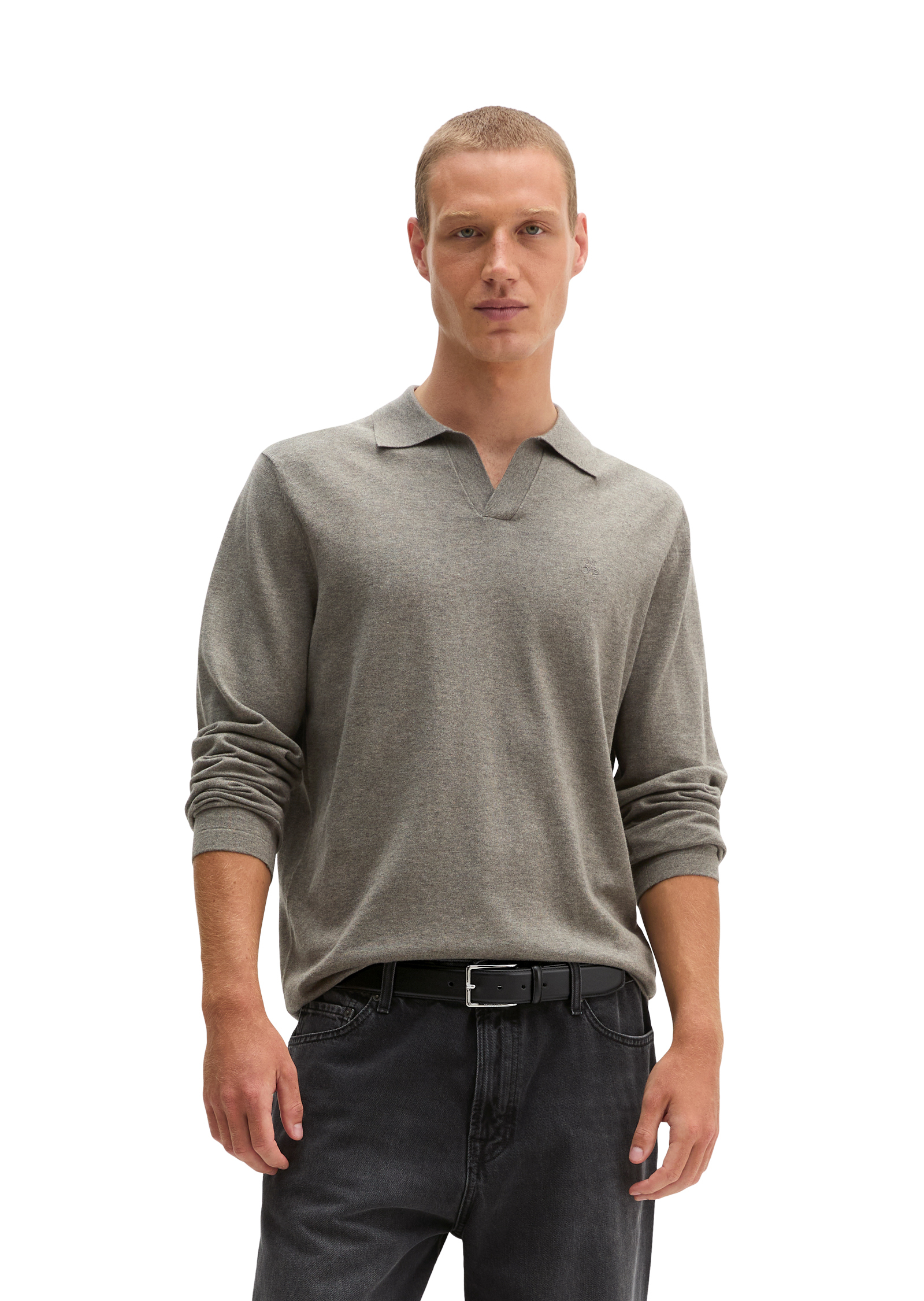 Polo en tricot régulier en mélange de coton et de cachemire bio, MARC O'POLO