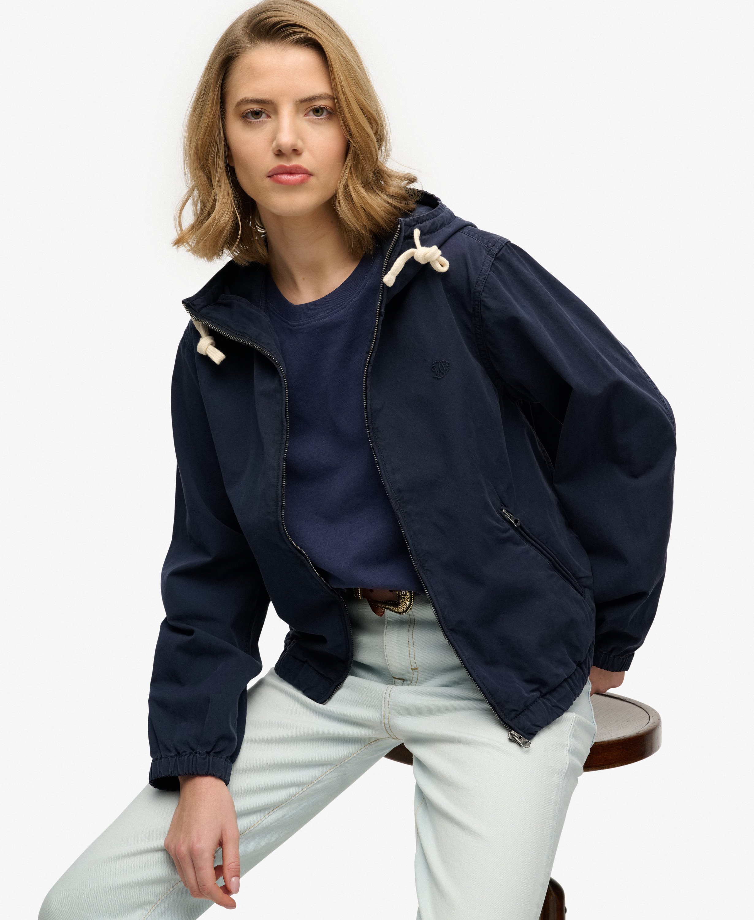 Veste à capuche en twill lavé, SUPERDRY