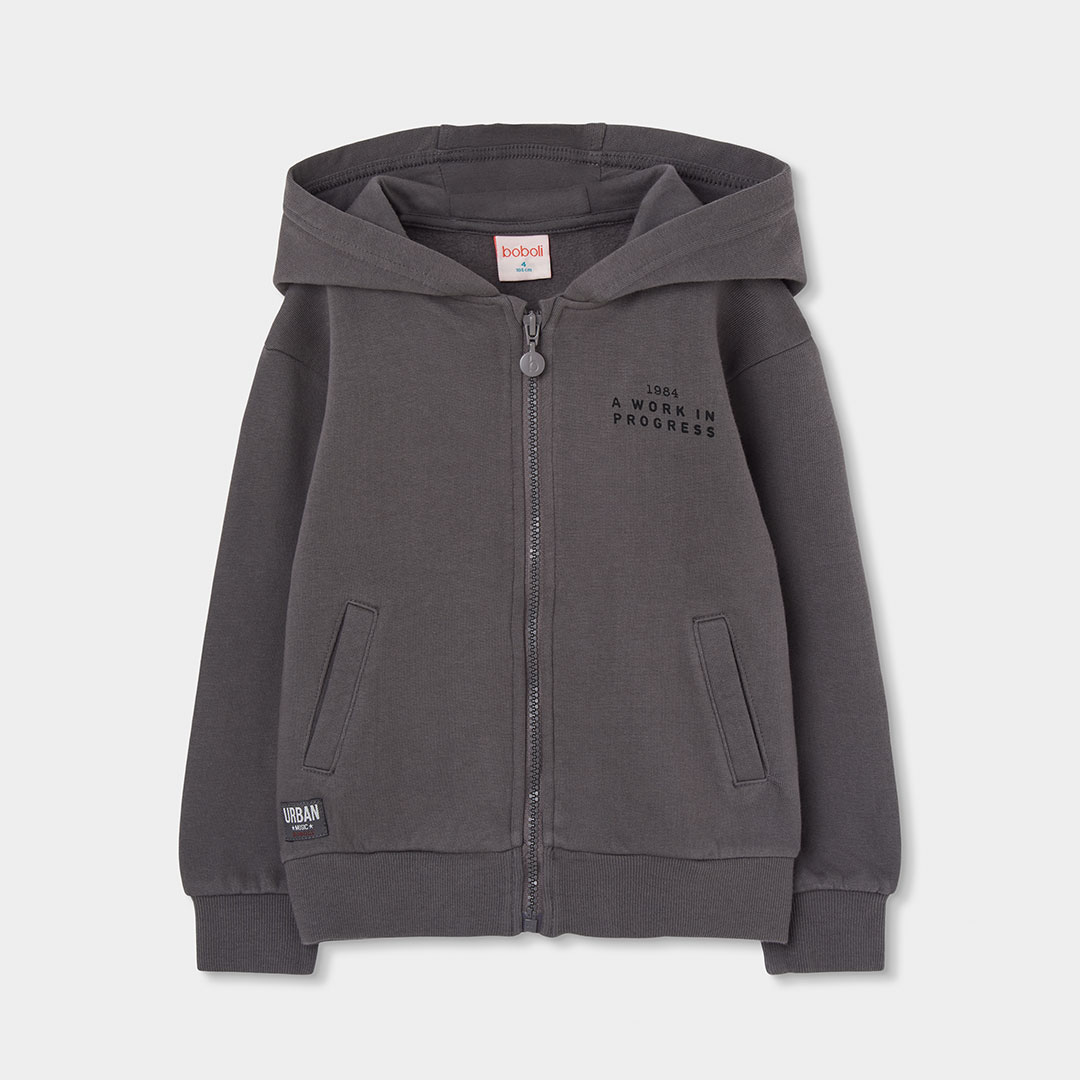Veste garçon molleton à capuche, BOBOLI
