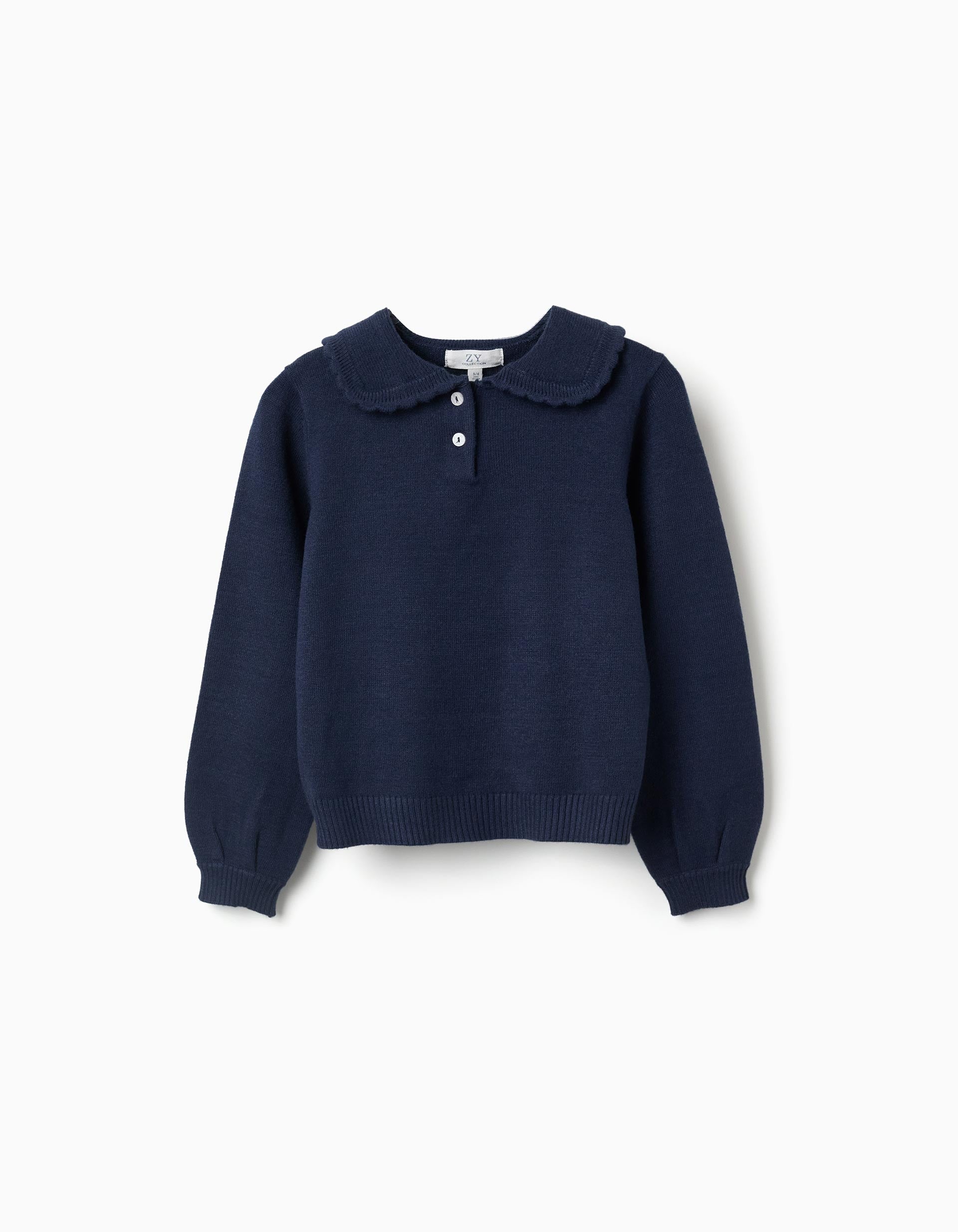 Pull en maille avec col à festons, ZIPPY