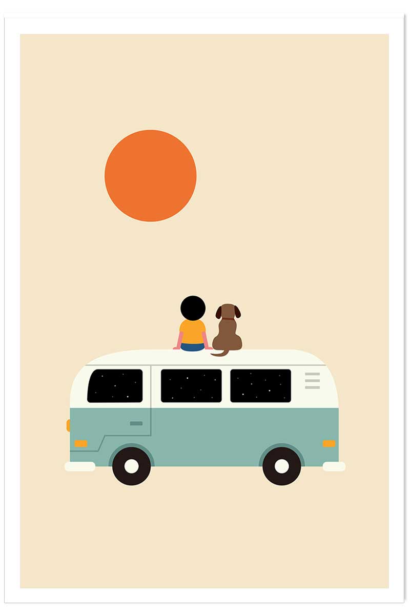 Affiche enfant sur le van, HEXOA