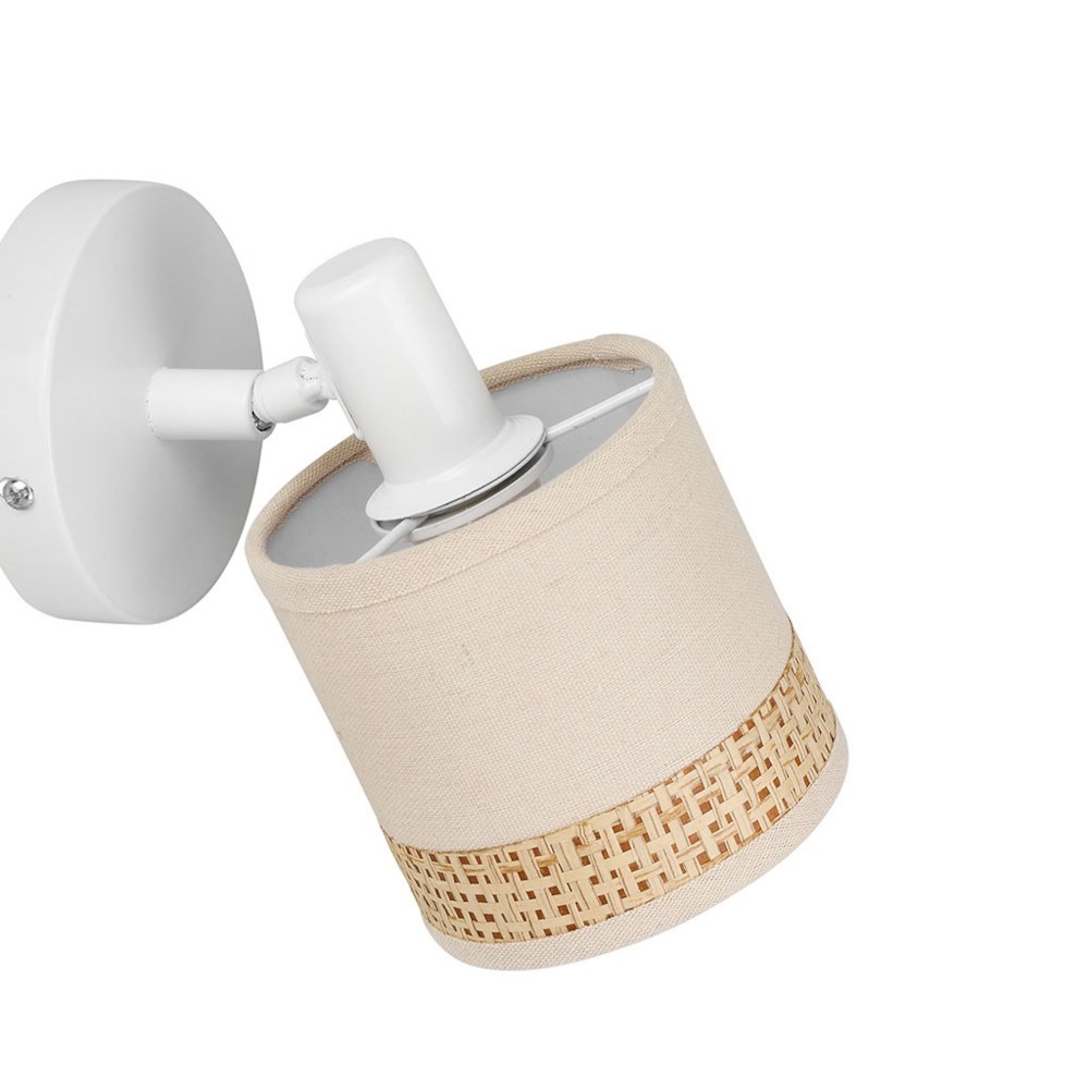 Applique Patère Orientable 1 Abat-jour Lin Papier Beige, DECORATIE