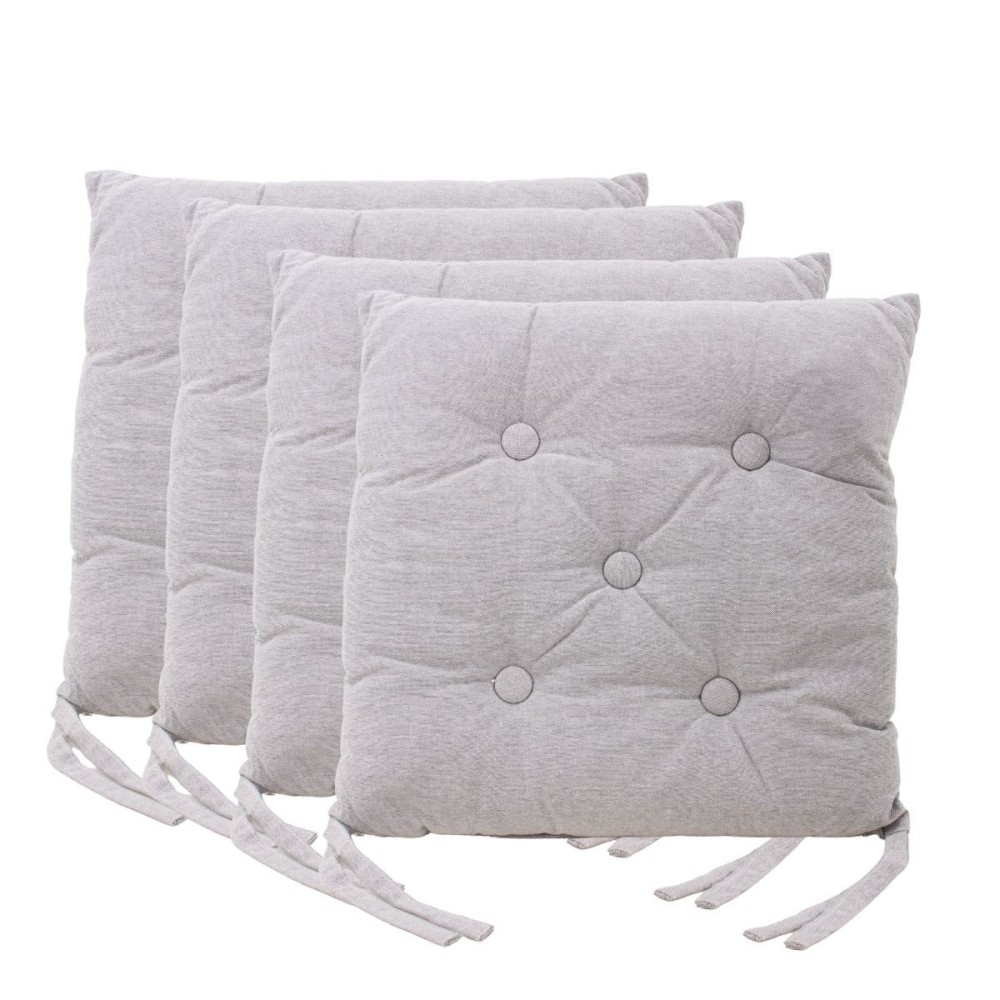 Lot de 4 galettes de chaise capitonnée, ORNAMI