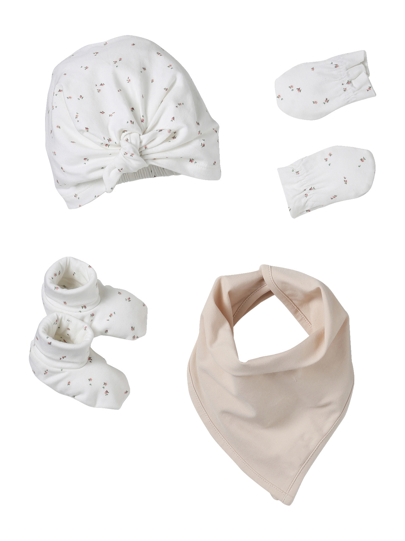 Ensemble bonnet, moufles, foulard et chaussons bébé, VERTBAUDET