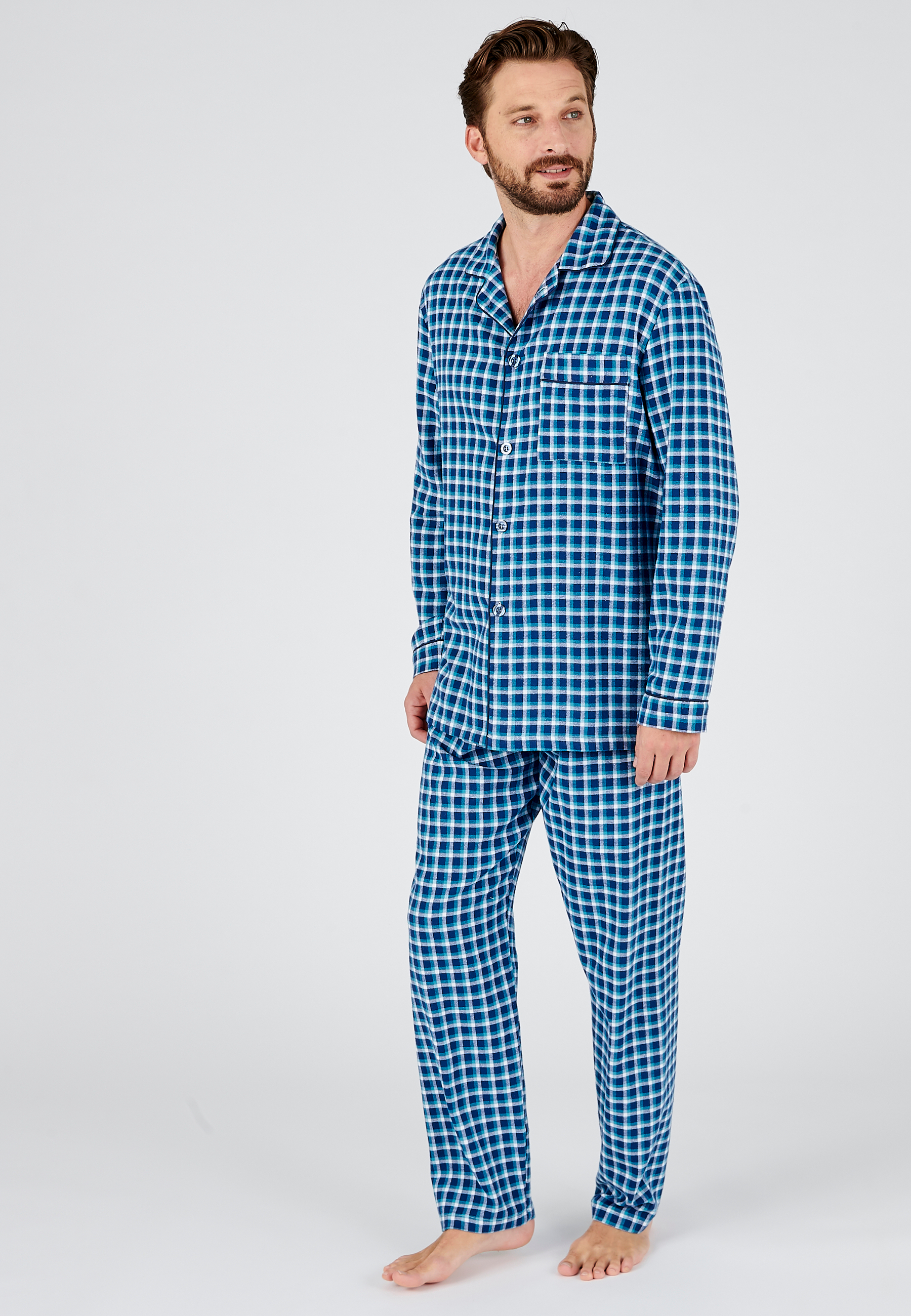 Pyjama flanelle grattée pur coton, DAMART