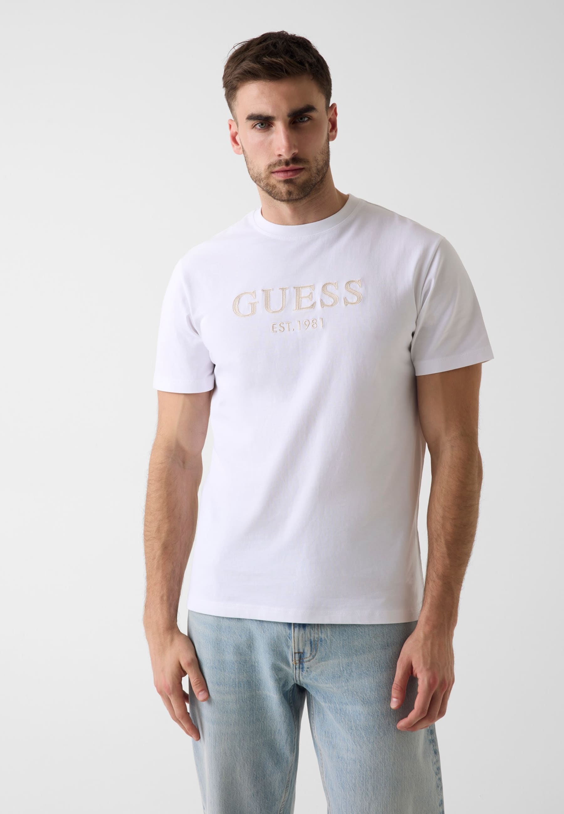 T-Shirt Avec Logo Brodé, GUESS
