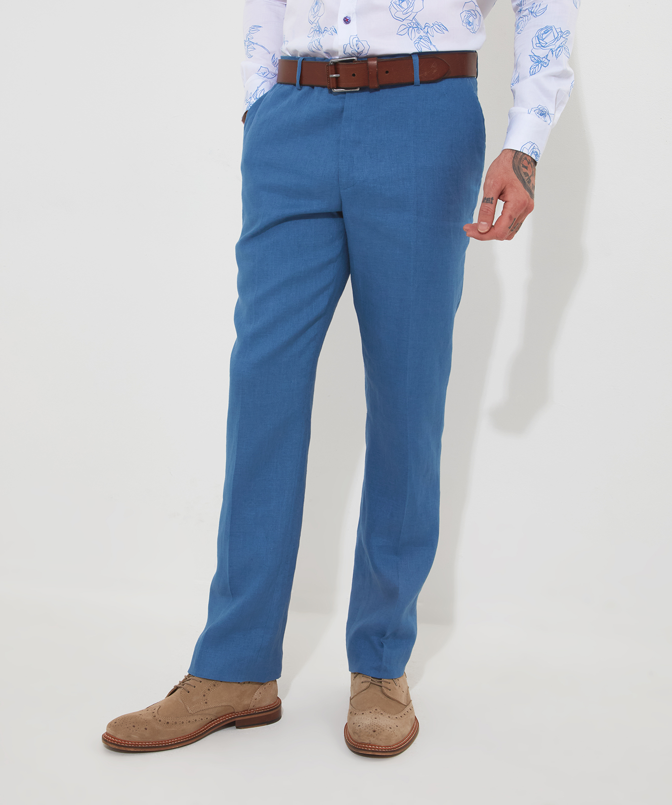 Pantalon Costume Lin Jambes Droites, JOE BROWNS