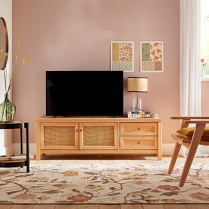 TV/hifi meubel in massief dennenhout en vlechtwerk, Gabin LA REDOUTE INTERIEURS image