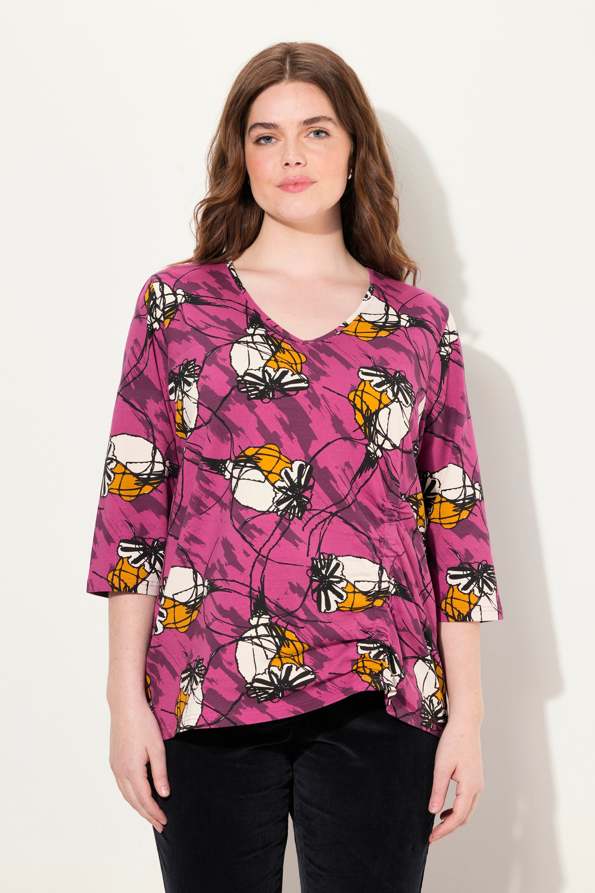 T-shirt en coton bio. Ruban à froncer, ULLA POPKEN