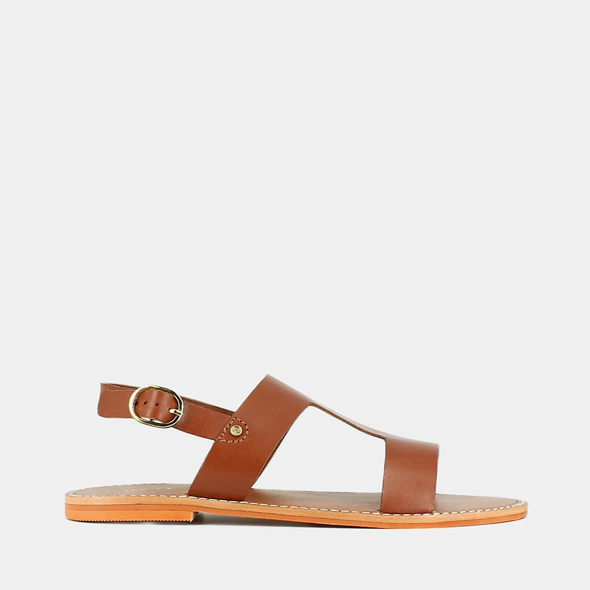 Willona Leather Flat Sandals