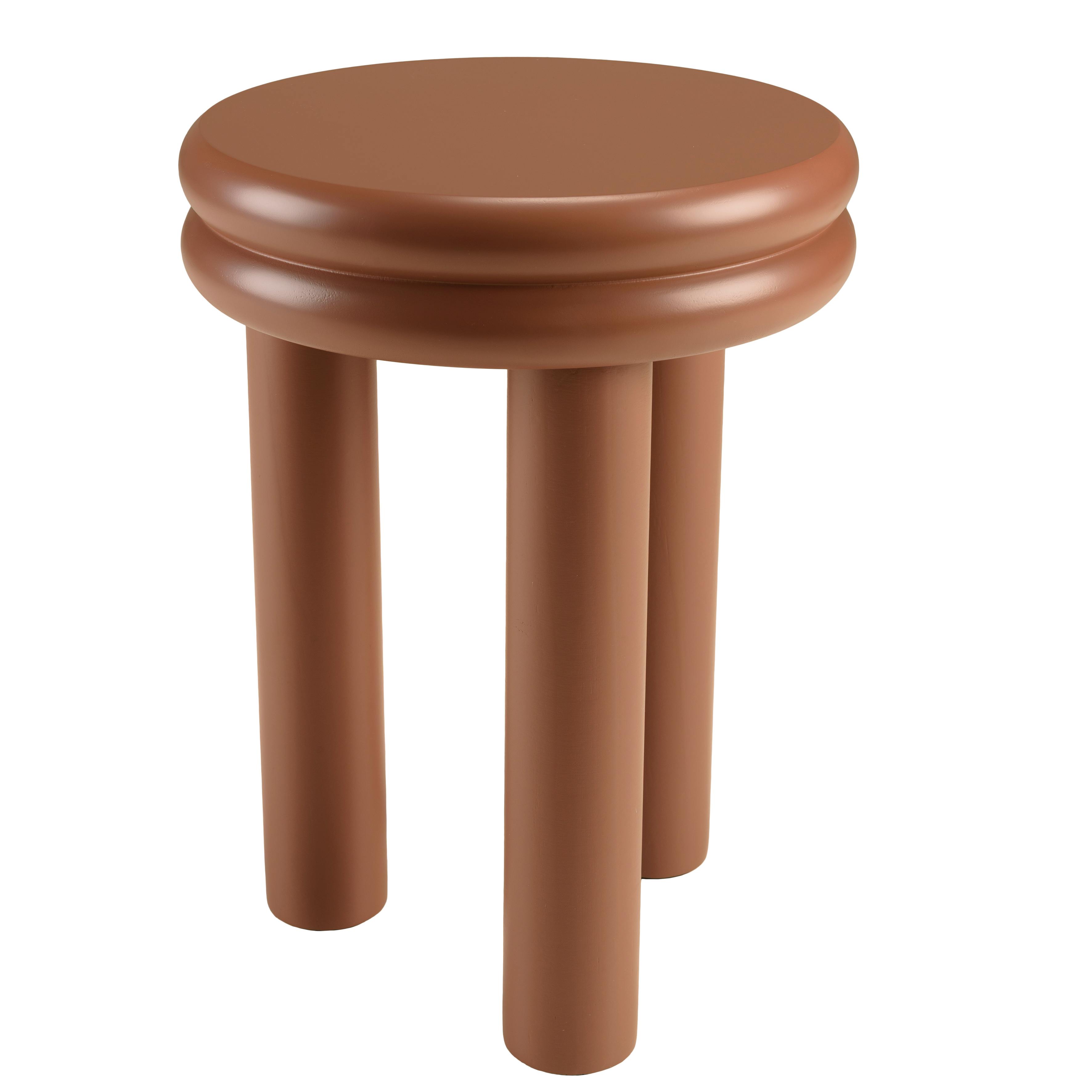 Table d'appoint ronde en bois peint terracotta D35cm CASTILLE, PIER IMPORT