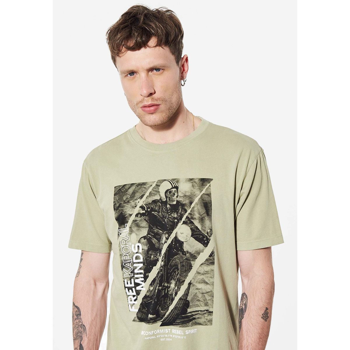 La Redoute Homme Vêtements Tops & T-shirts T-shirts Manches courtes T-shirt dessin tête de mort CLEM 