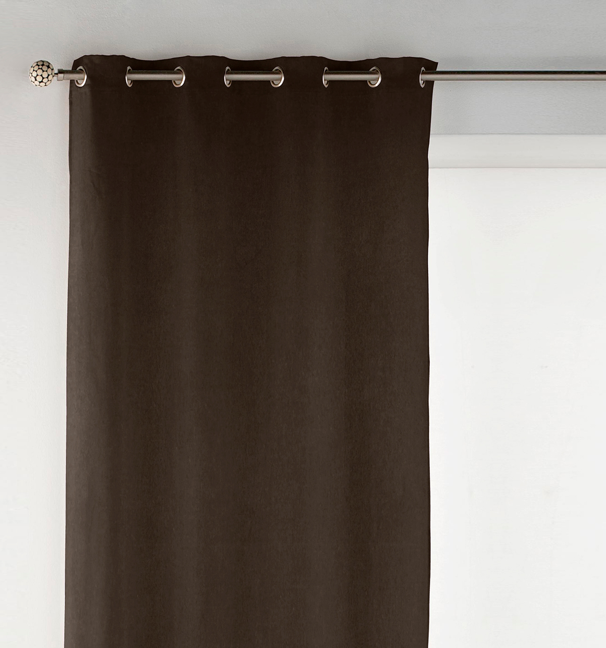 Rideau à oeillets en velours bois 140x270 cm à l'unité, NAF NAF HOME