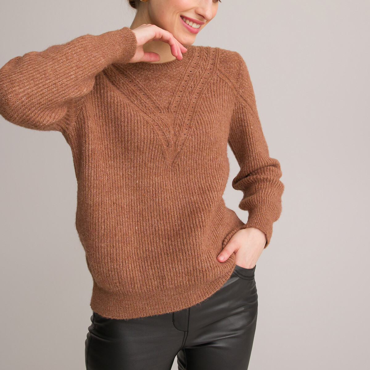 Chunky knit jumper with crew neck 