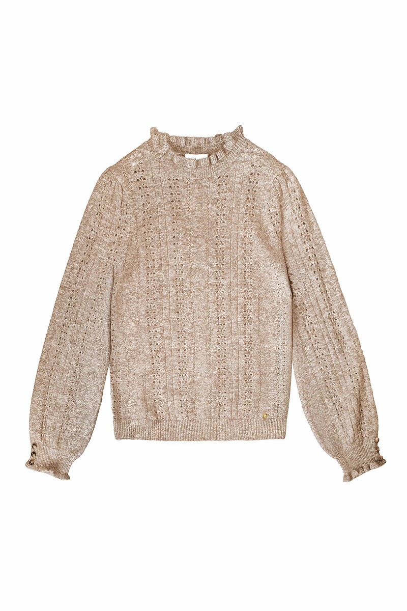 Pull volanté à effet broderie anglaise, MAXINE, LA PETITE ETOILE