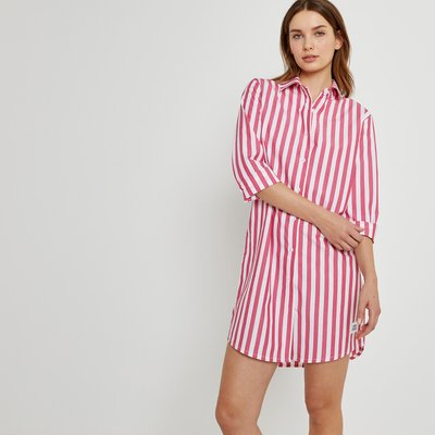 Striped Cotton Poplin Nightshirt LA REDOUTE COLLECTIONS