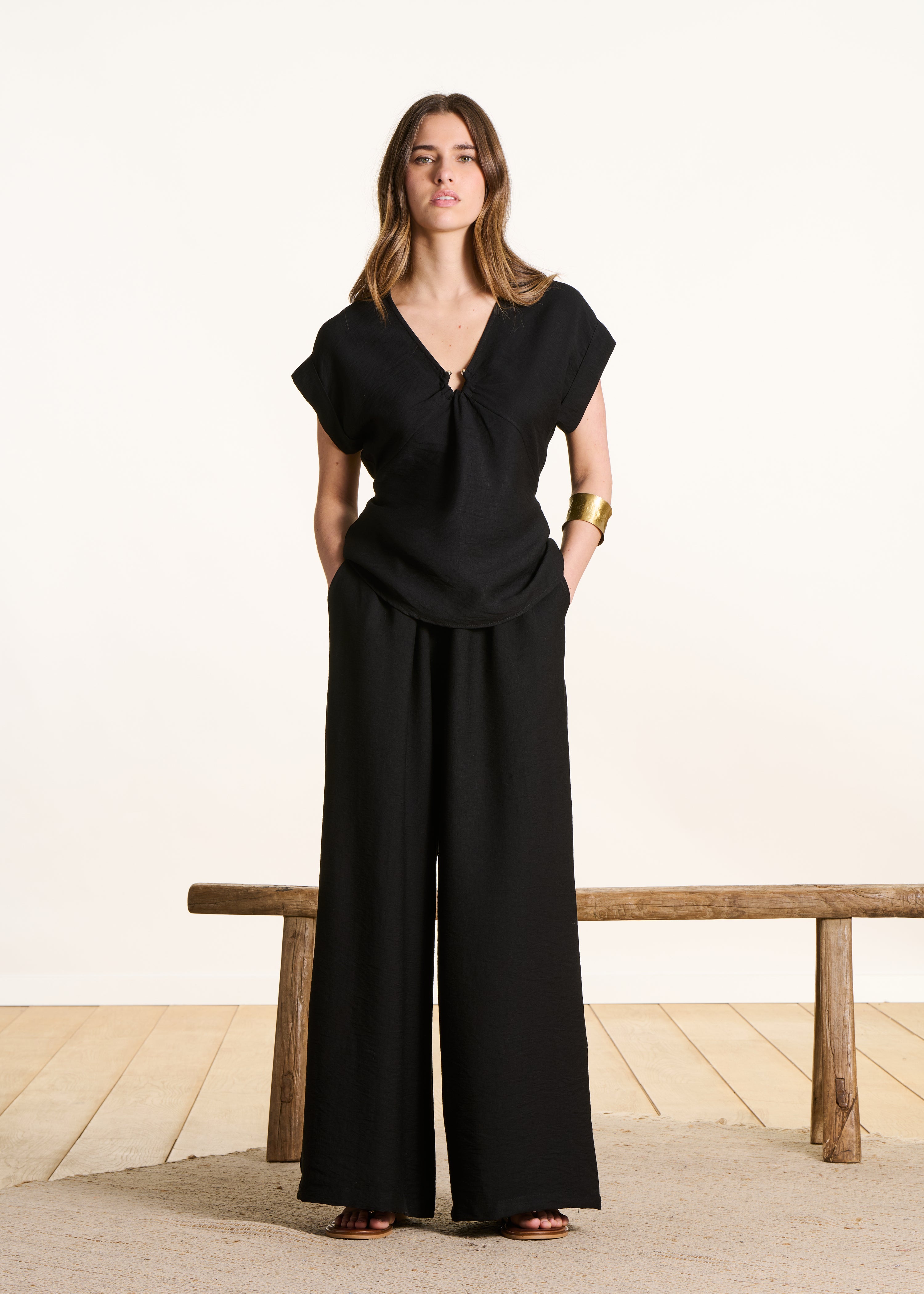 Pantalon large taille élastiquée, LA FEE MARABOUTEE
