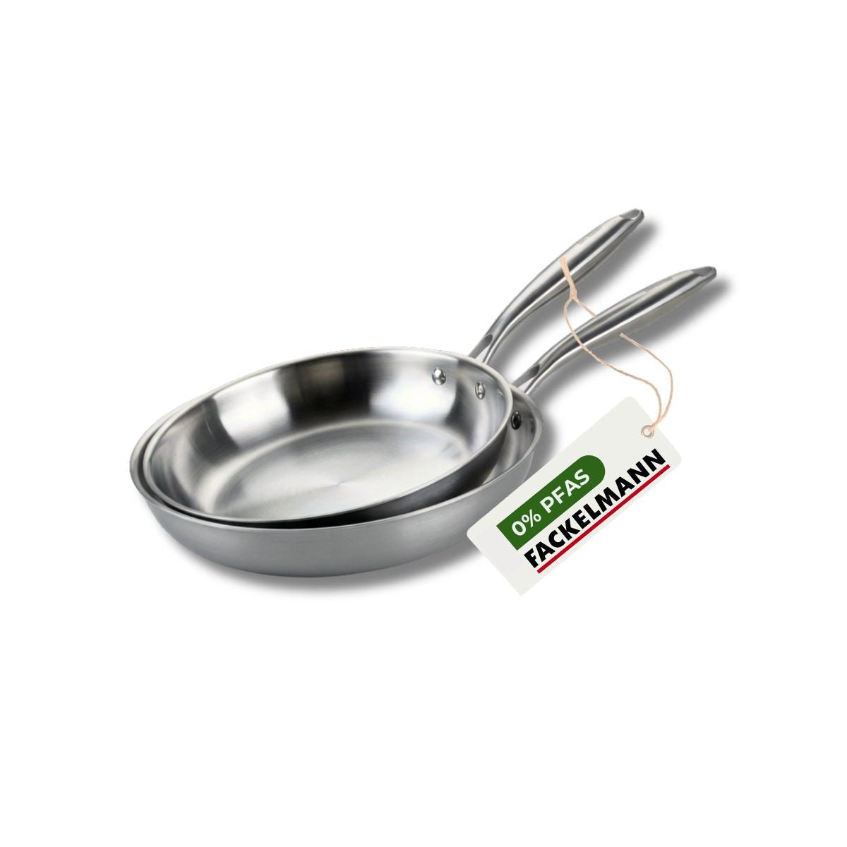 Set de 2 poêles de cuisson 24/26 cm en inox sans PFAS VITA3, FACKELMANN