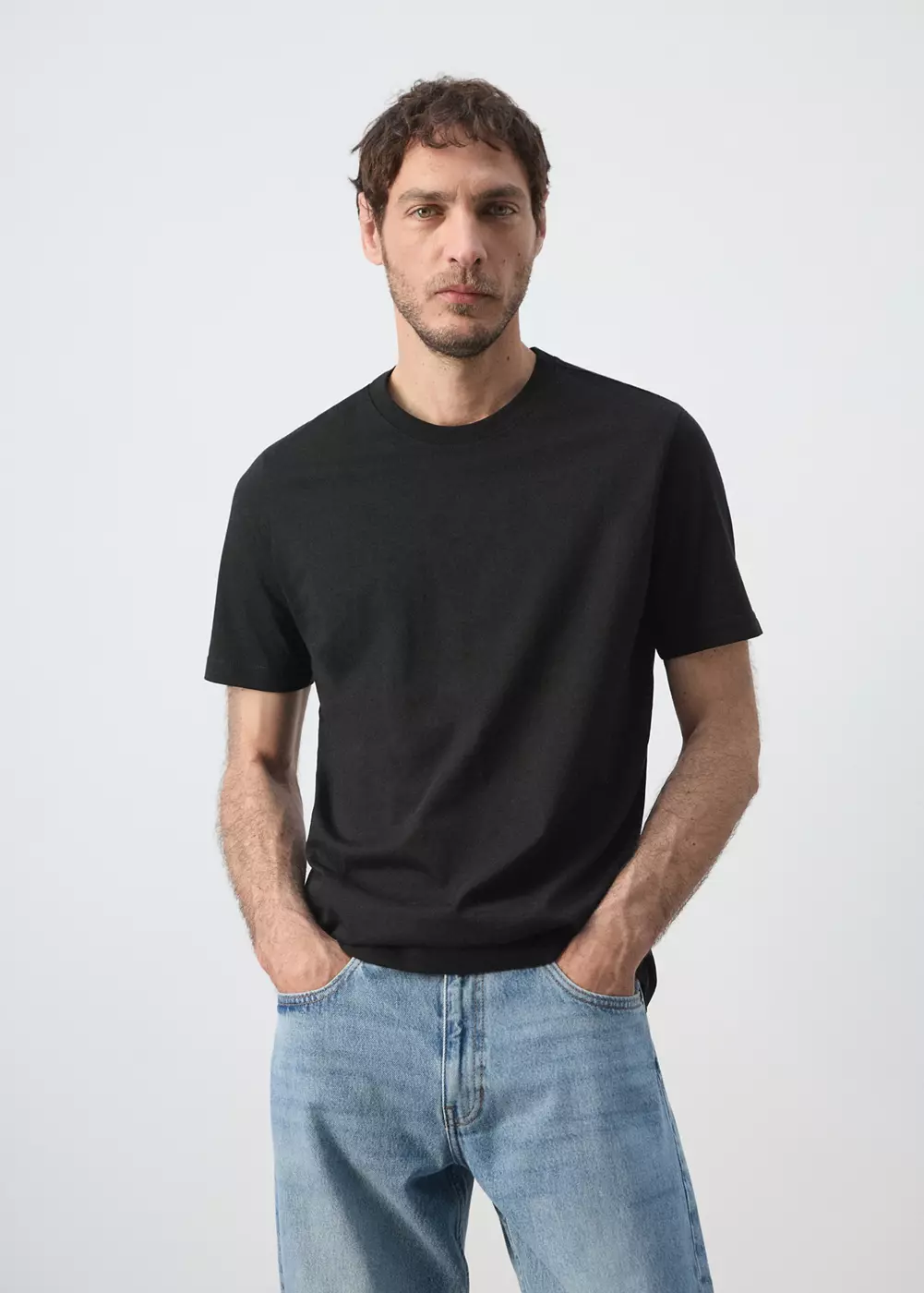 T-shirt slim fit 180 g/m², MANGO MAN