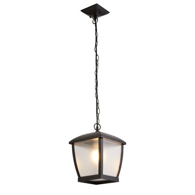 Outdoor Black Pendant Light with Frosted Panels SO'HOME
