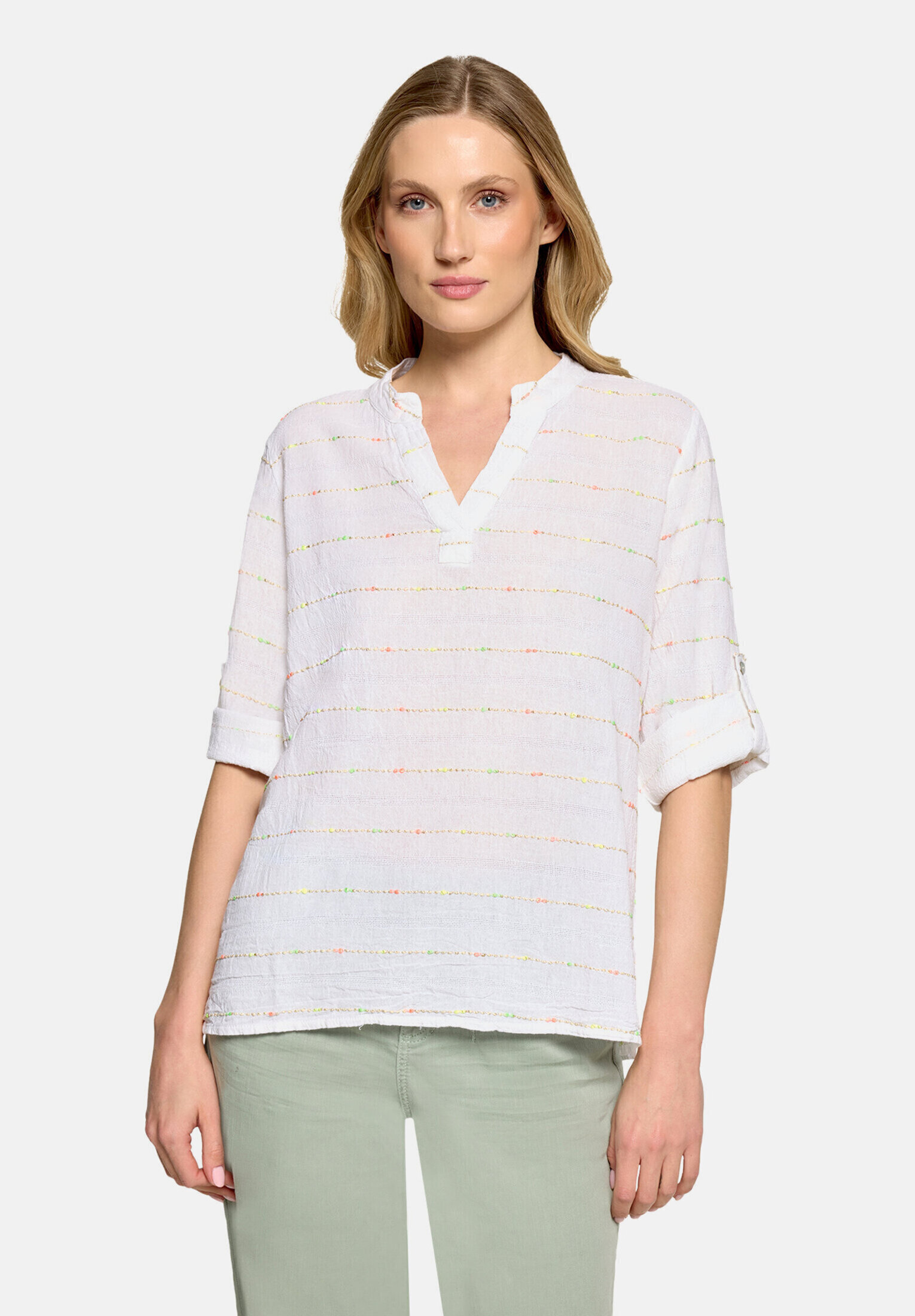 Blouse casual à fils de fil textile, CARTOON