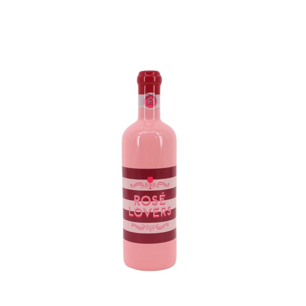 Vase bouteille de vin en faïence rayée, H29cm, KERSTEN