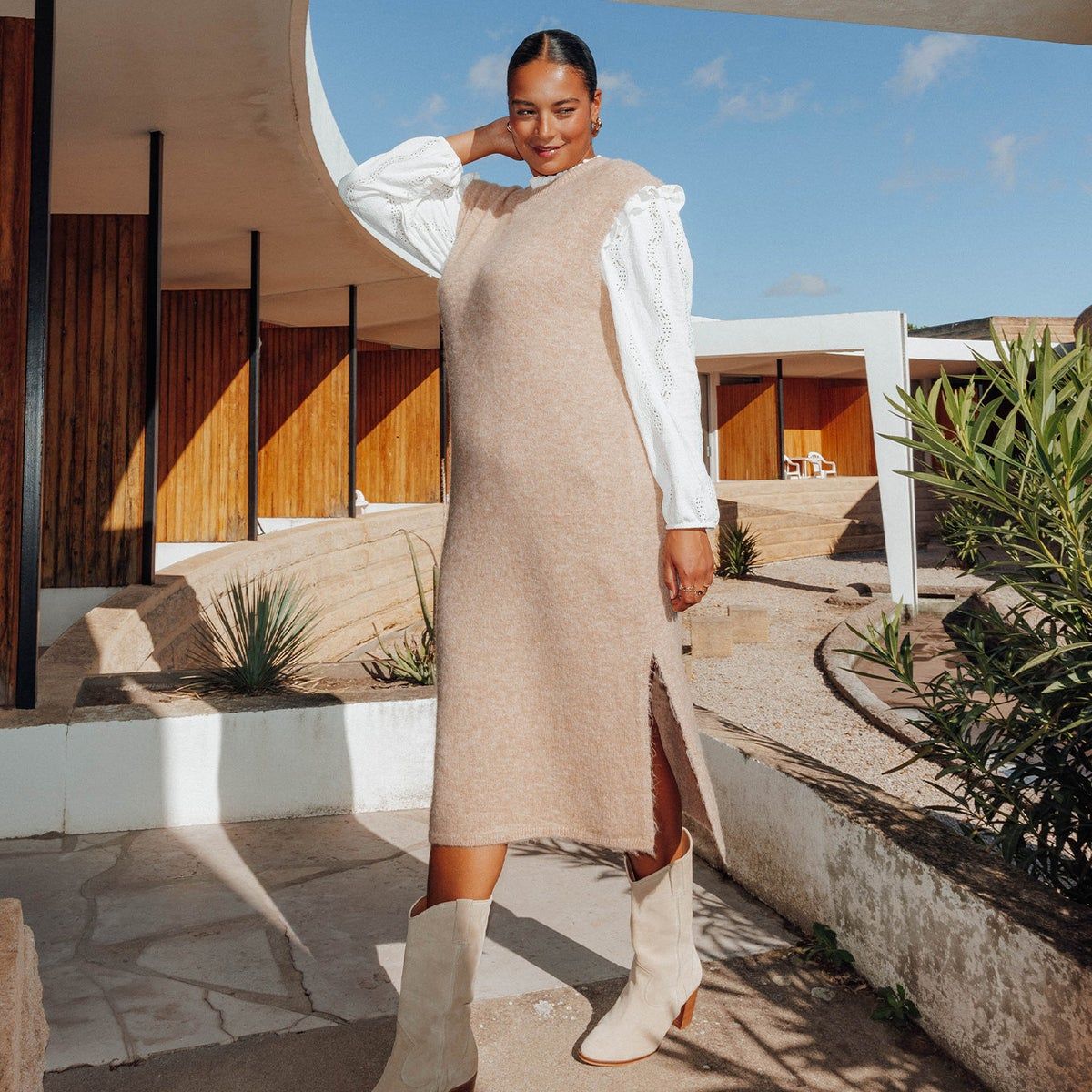 Robe sans sales manche grande taille