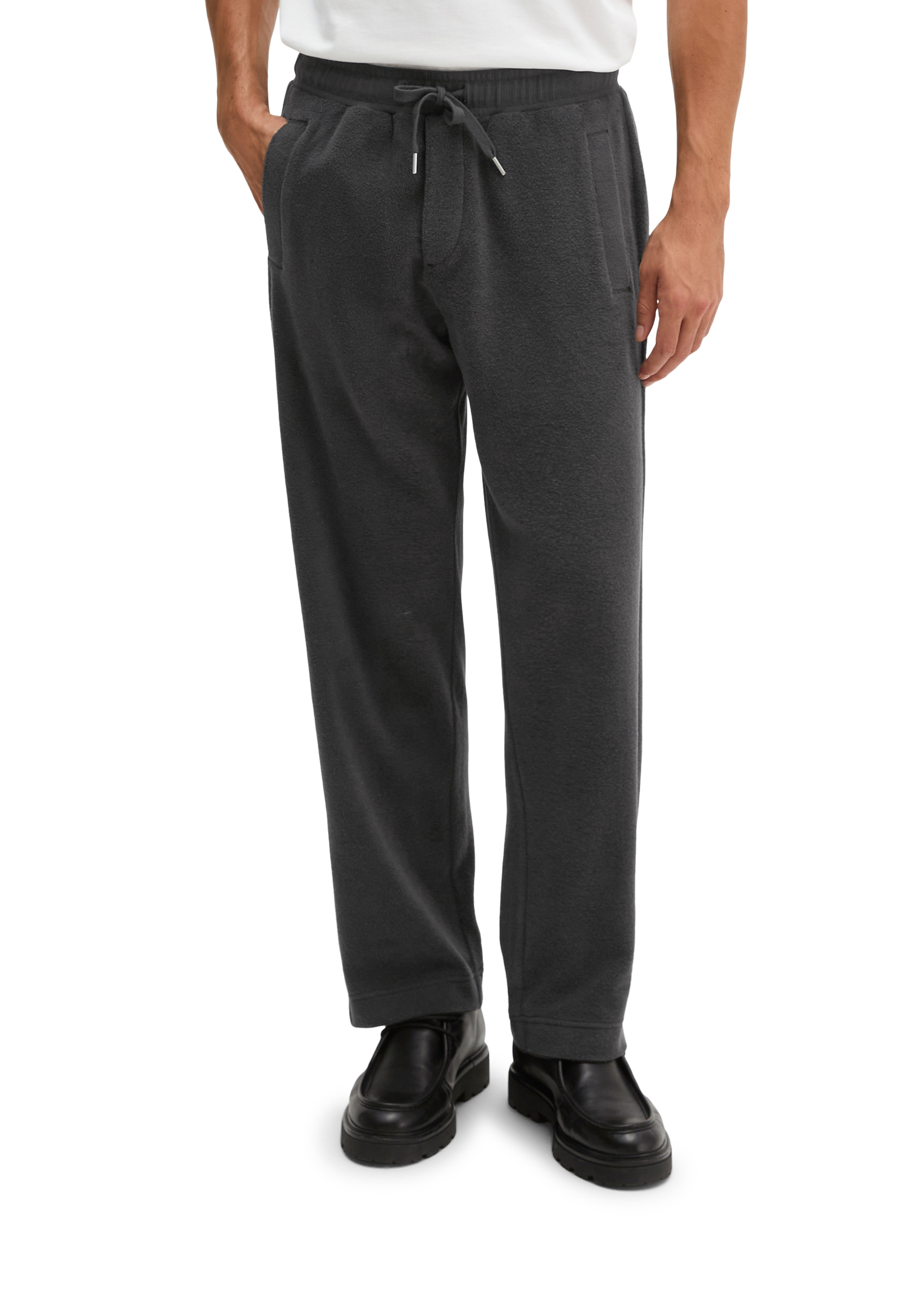 Pantalon en jersey éponge, coupe classique en mélange de coton bio, MARC O'POLO