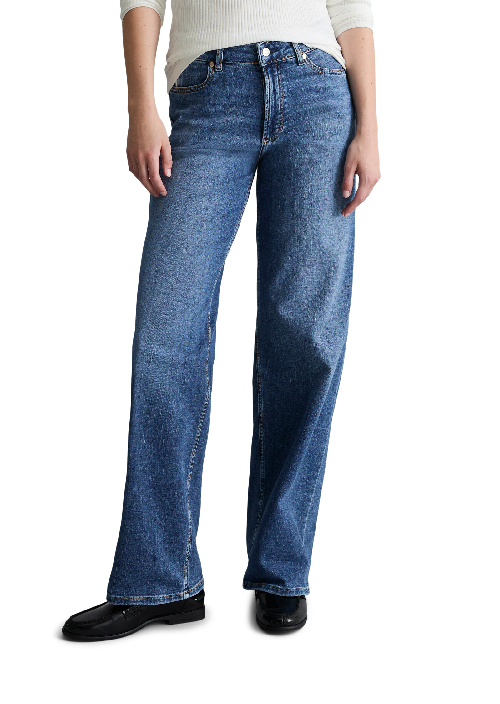 Jeans modèle Tomke large en coton organique stretch doux, MARC O’POLO DENIM