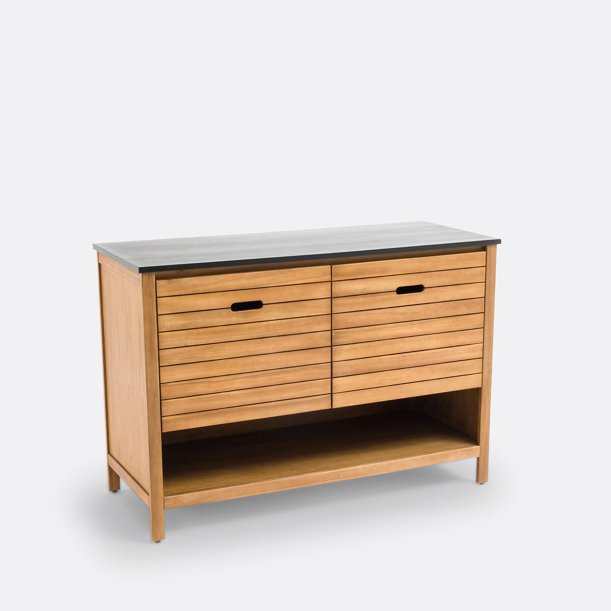 Meuble sous vasque Saturne, acacia, L120 cm