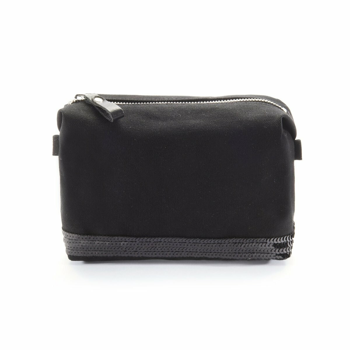 Trousse de toilette en toile et paillettes