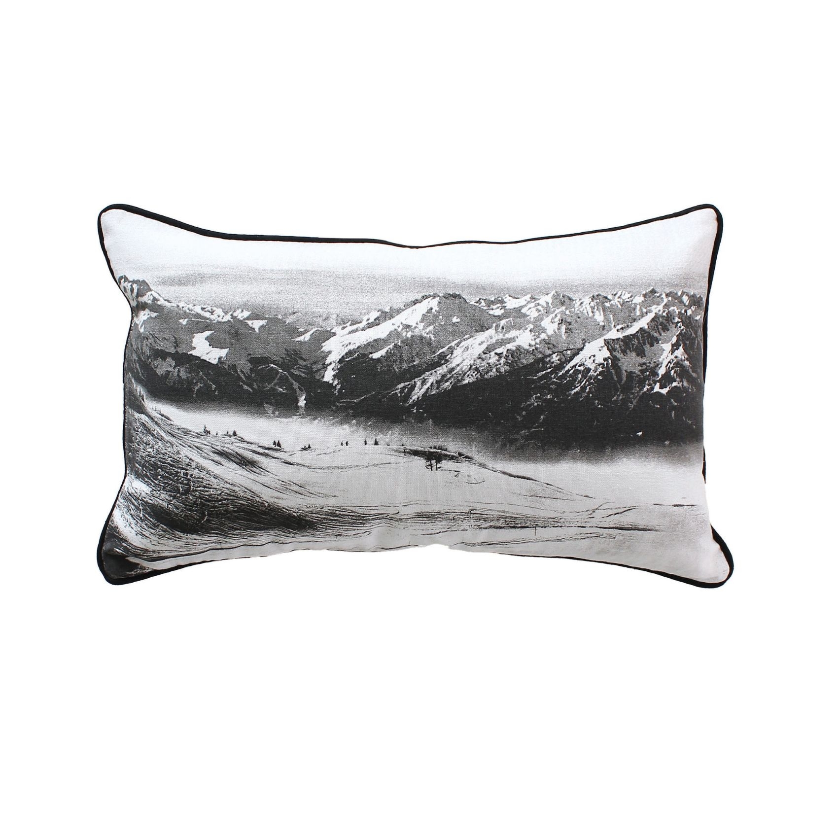 Coussin déhoussable en coton recyclé imprimé au recto/verso, HOME MAISON