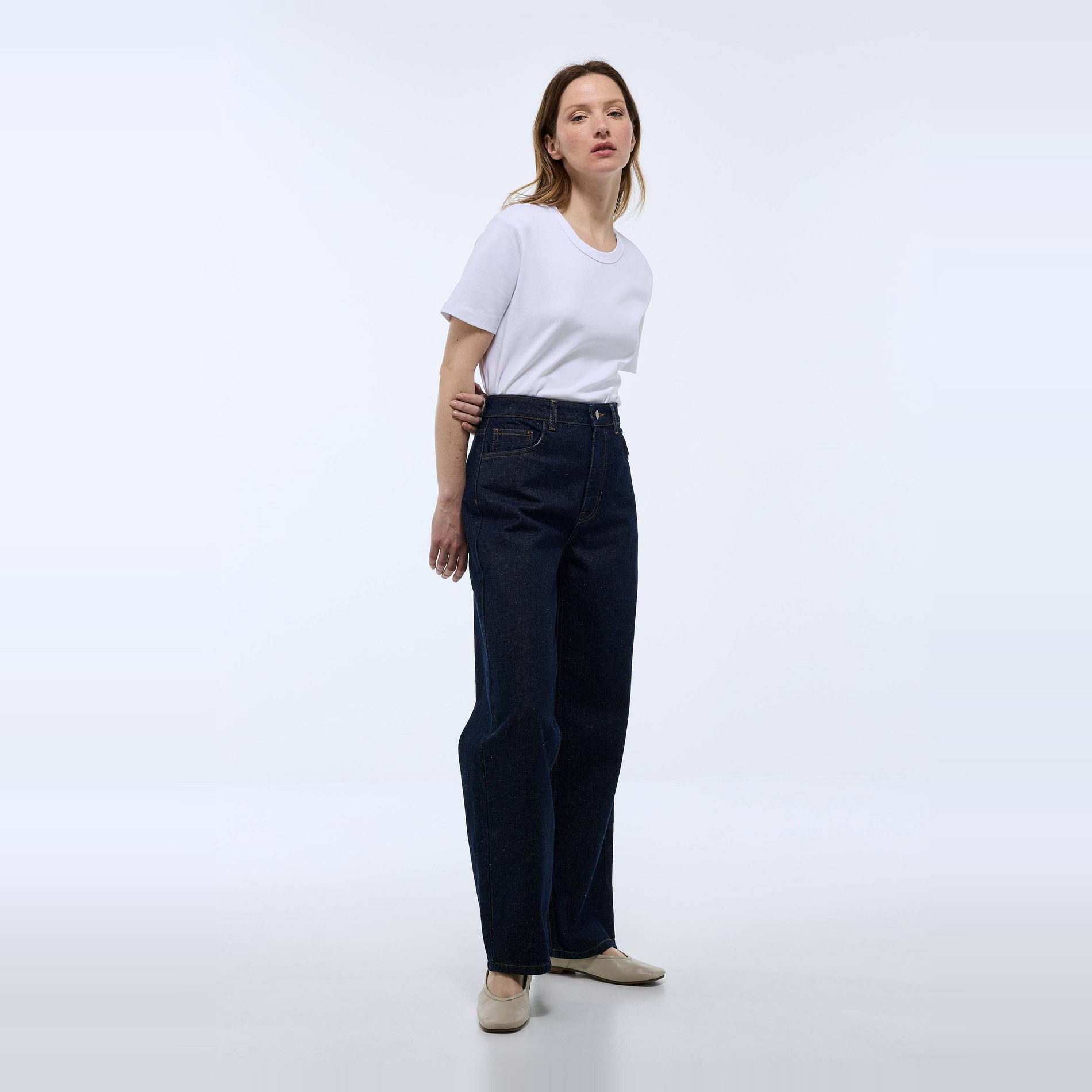 Jean large en coton, MONOPRIX
