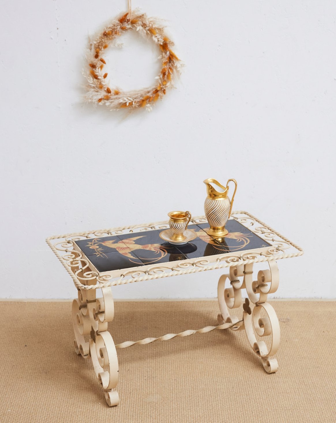 Table basse en fer forgé Léonie N°1108 - Bon état, DEBONGOUT