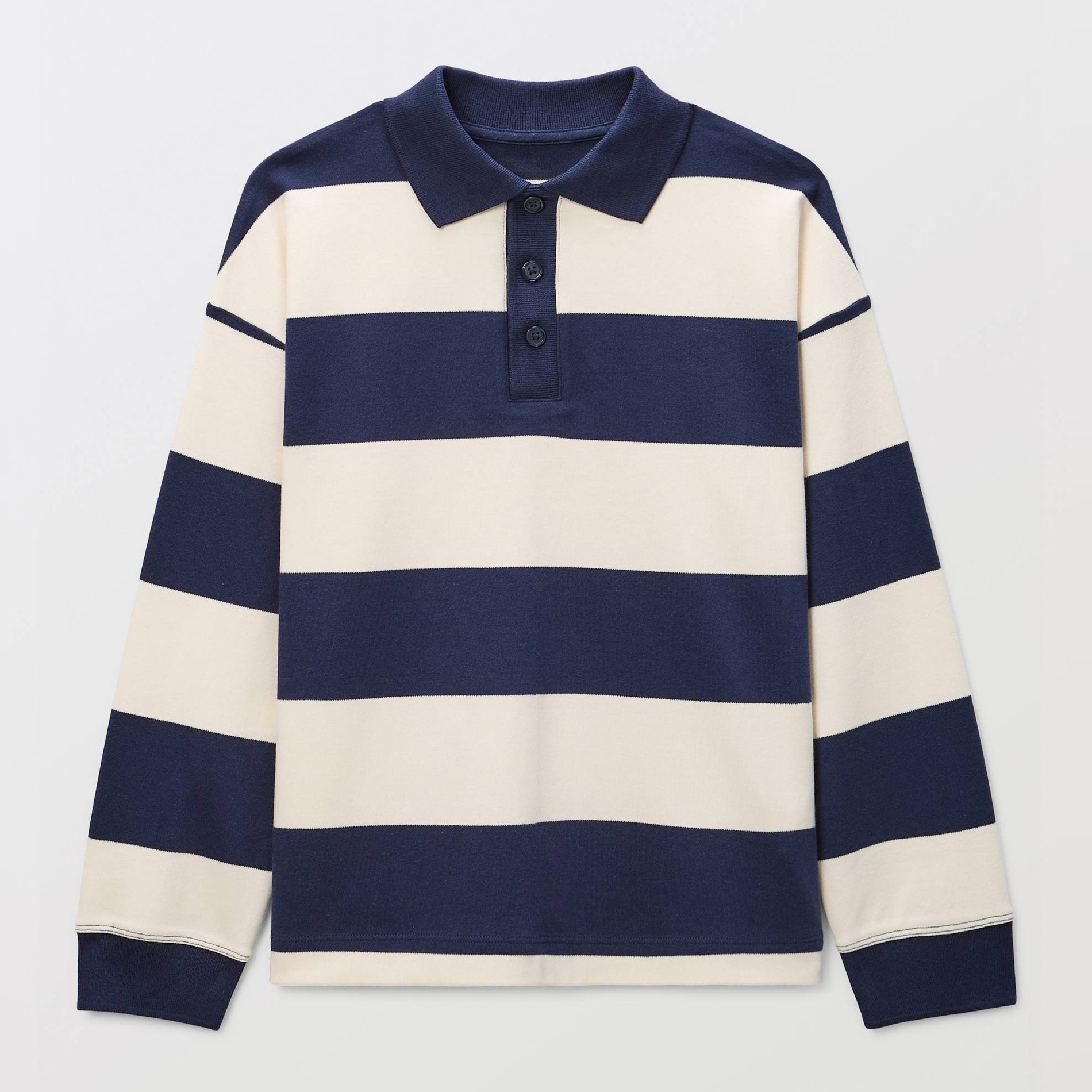 Polo manches longues rayé contenant du coton BIO GOTS, MONOPRIX
