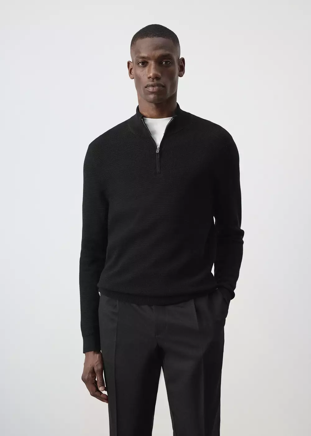 Pull-over maille fine fermeture Éclair, MANGO MAN