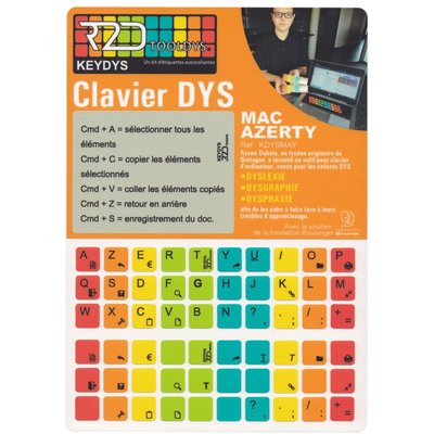 Sticker clavier Dyslexique Mac R2DTOOLDYS