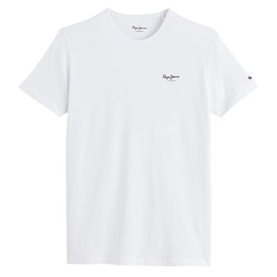 Original Basic Stretch T-Shirt in Cotton with Crew Neck PEPE JEANS