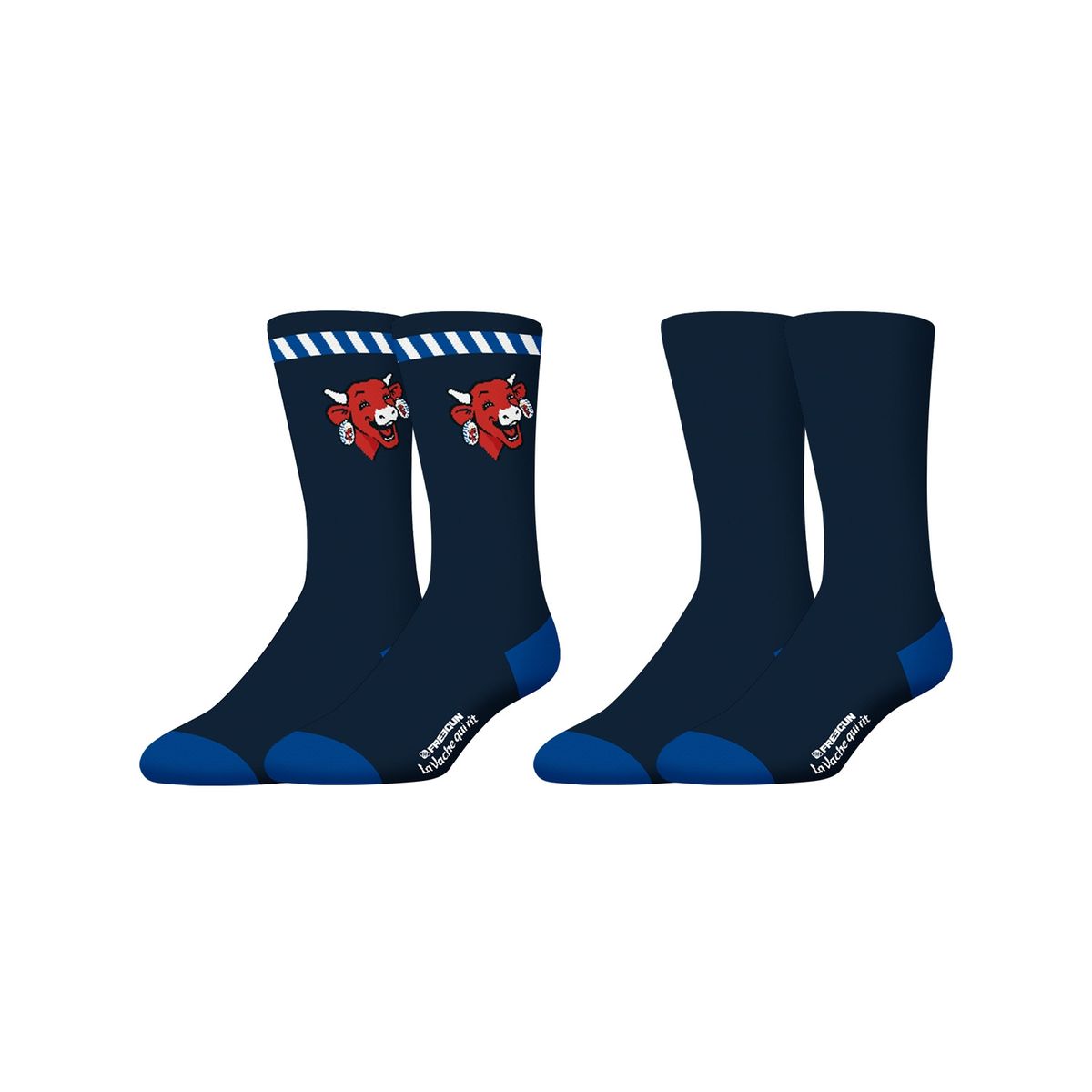 Chaussettes la vache qui rit lot de 2 rouge noir bleu blanc