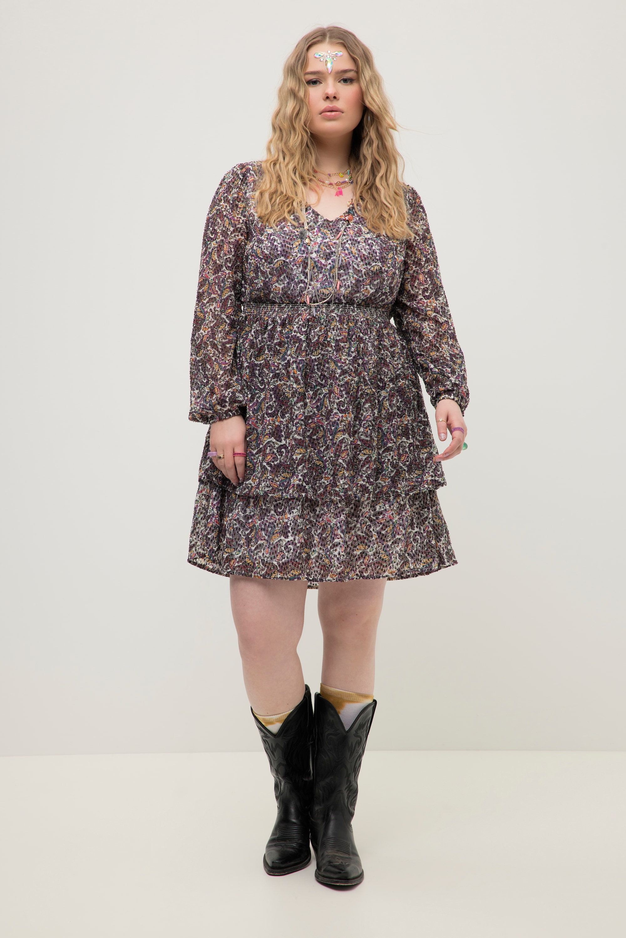 Robe mini, ligne en A, imprimé cachemire, STUDIO UNTOLD