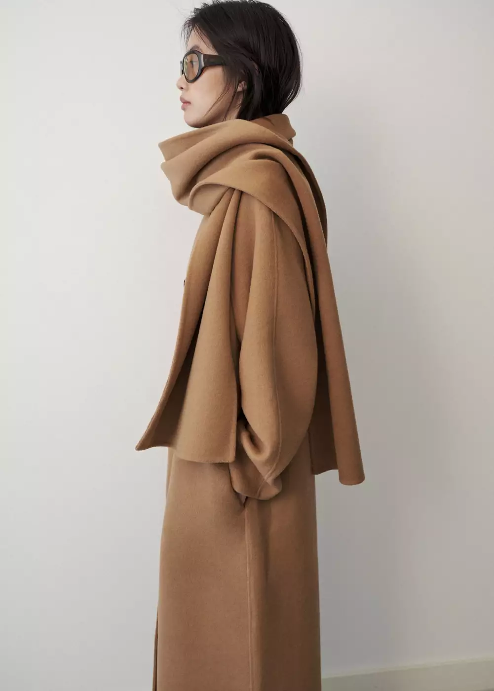 Manteau laine écharpe amovible, MANGO