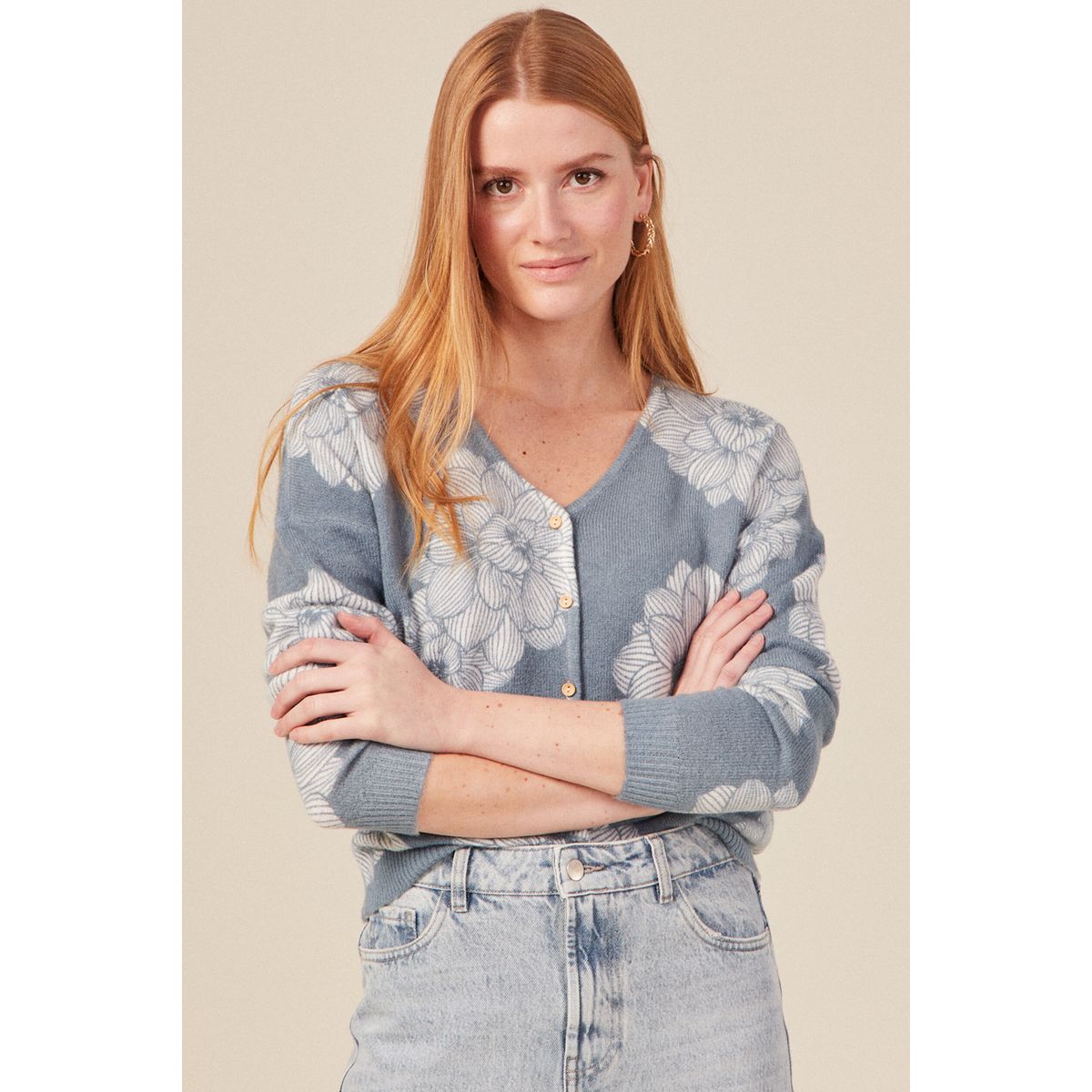 Cardigan best sale fleuri femme