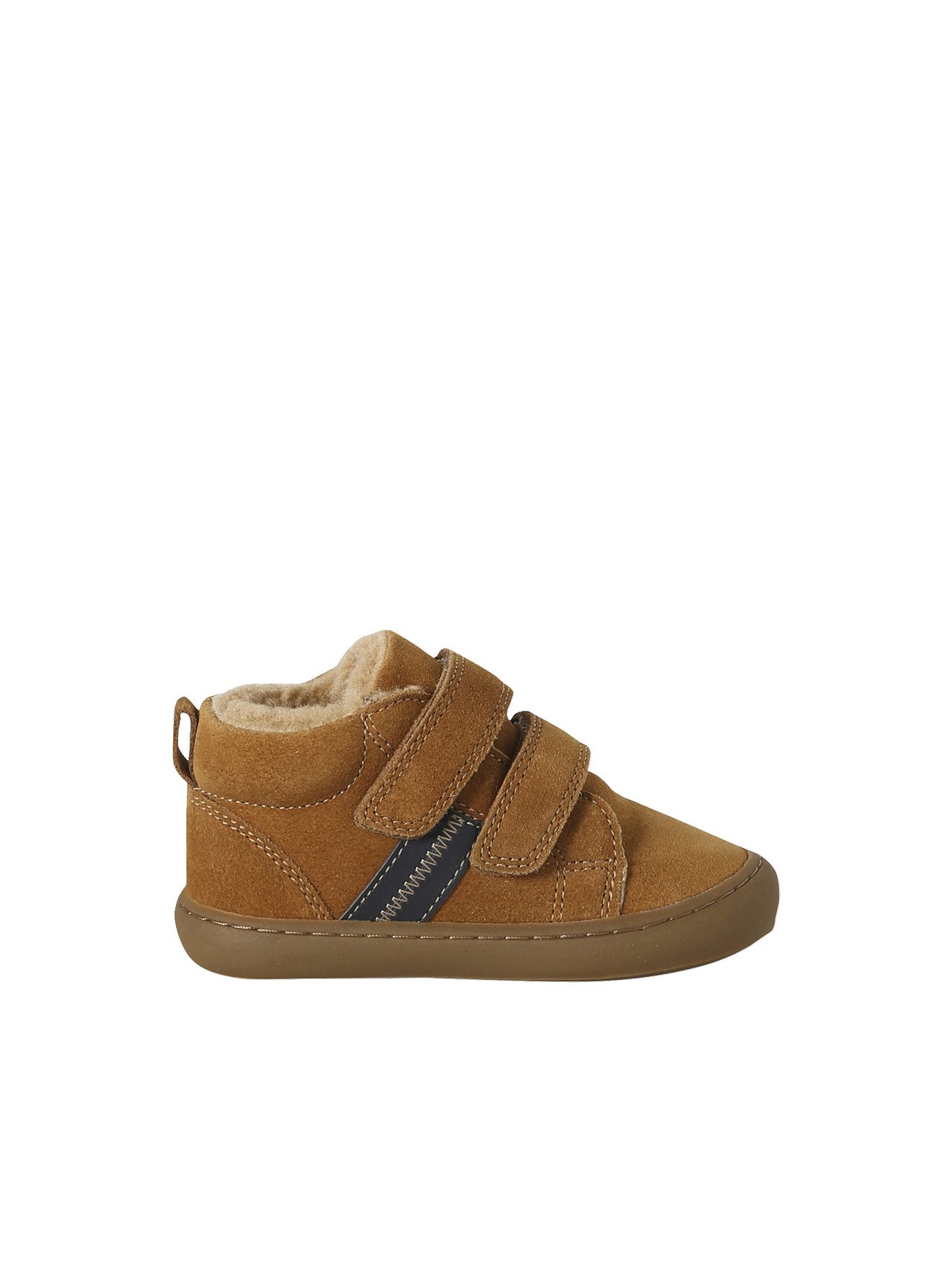 Baskets bébé cuir à scratchs, VERTBAUDET