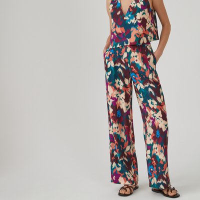 Floral Print Straight Trousers, Length 29.5" LA REDOUTE COLLECTIONS